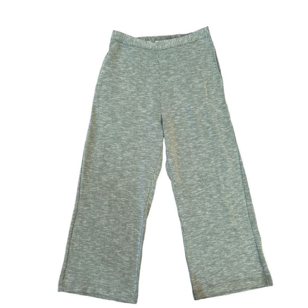 Anthropologie Saturday Sunday ribbed sage wide leg cropped pants size S